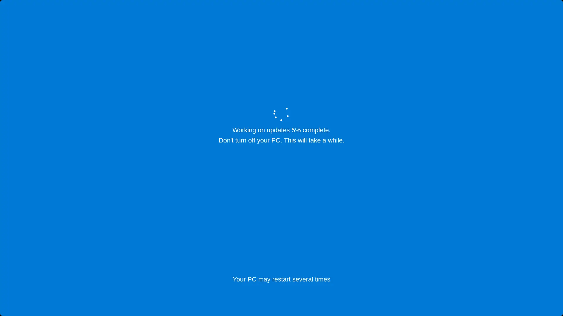 Windows 10 Update Screen